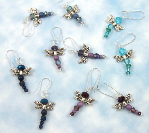 Picture of beaded dragonfly earrings