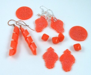 faux glass polymer clay earrings