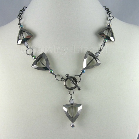 glass triangle necklace