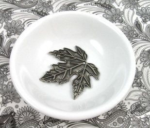 antiqued silver leaf focal in bowl