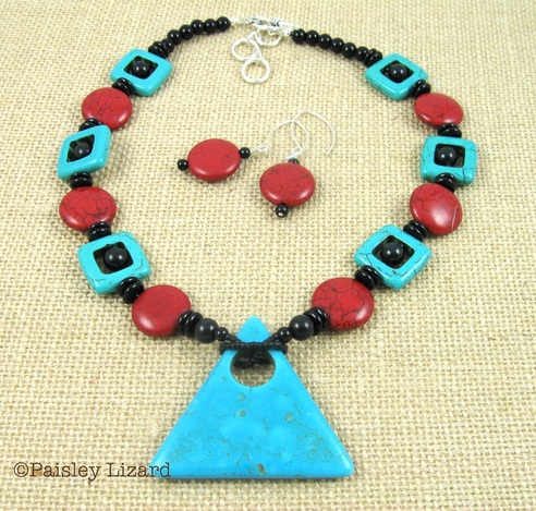 Turquoise triangle necklace