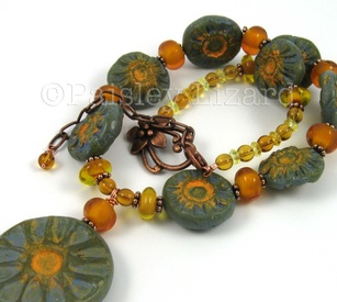 Rustic Sunflowers necklace