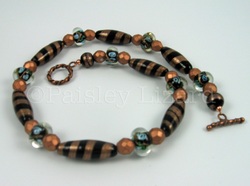 lampwork glass beaded necklace