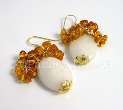 ambrosia beaded dangle earrings