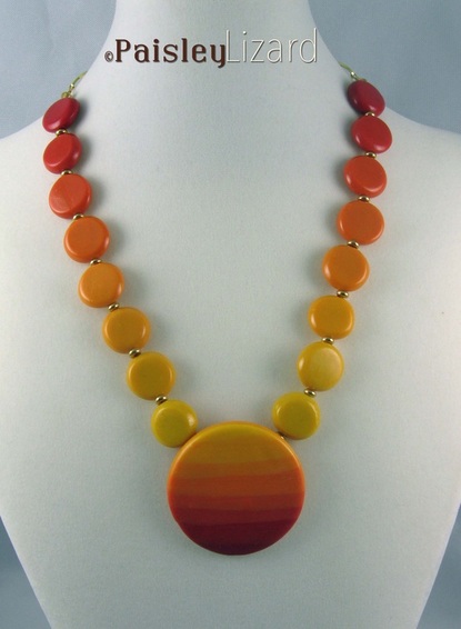 Sunrise Sunset polymer clay necklace