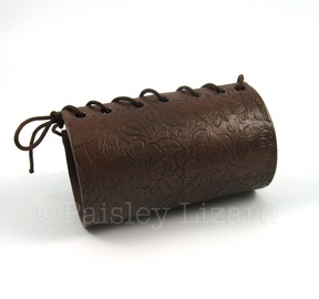 dark brown faux leather cuff