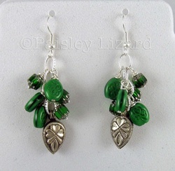 clover beaded dangle earrings