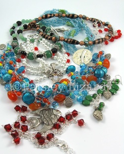 beaded necklaces and earrings