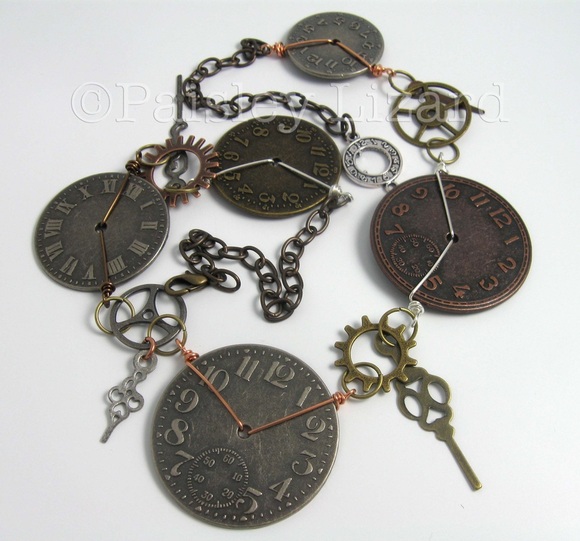 clock parts necklace