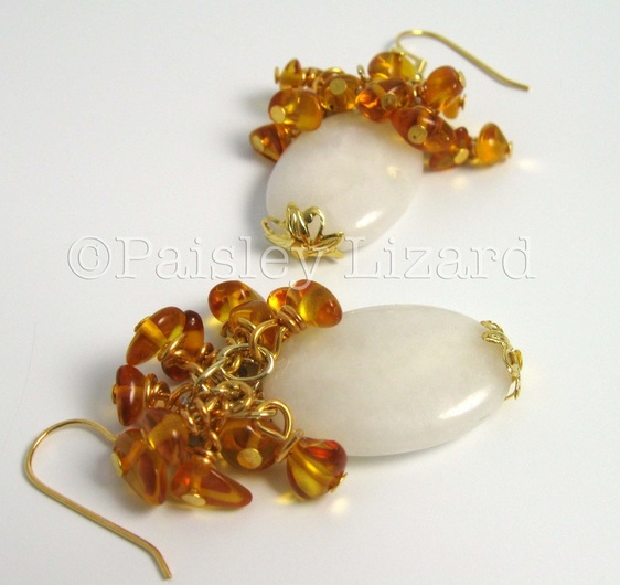 ambrosia beaded dangle earrings