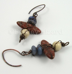 wire wrapped stone earrings