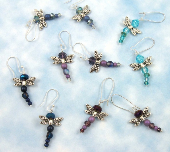 beaded dragonfly earrings