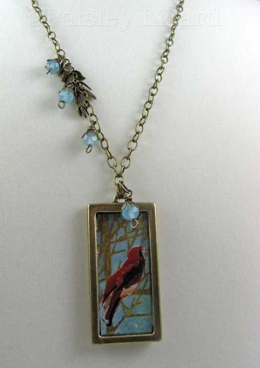 Vintage inspired brass collage necklace