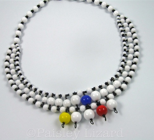 Mondrian-inspired modern abstract necklace