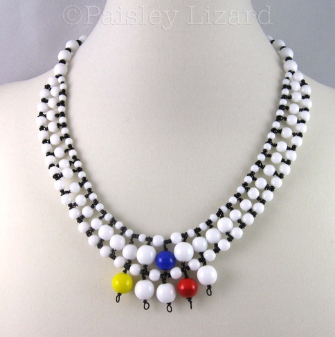 Mondrian-inspired modern abstract necklace