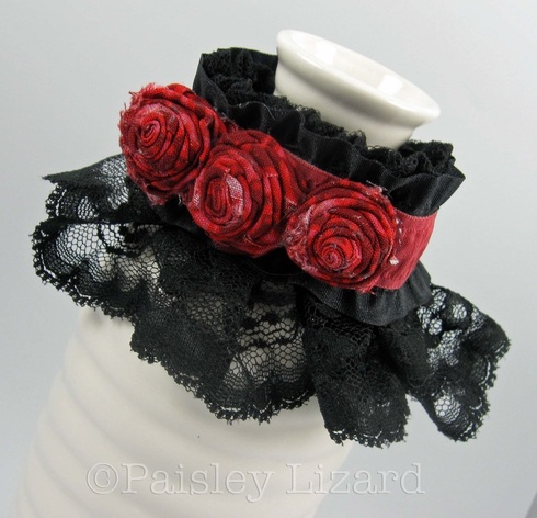 Picture of fabric rose lace cuff