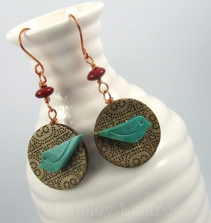 Picture of button dangle earrings