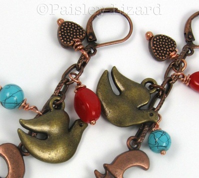 Picture of dove charm earrings