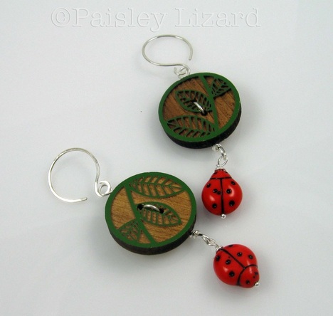 Picture of ladybug button earrings