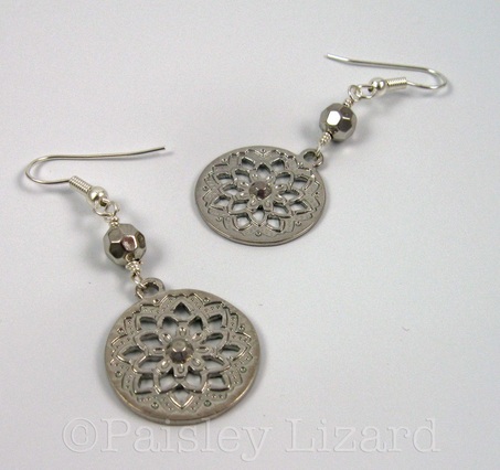 Picture of silver filigree flower earrings