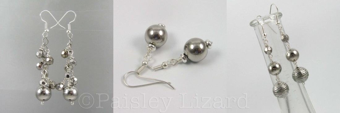 Picture of silver bead earrings