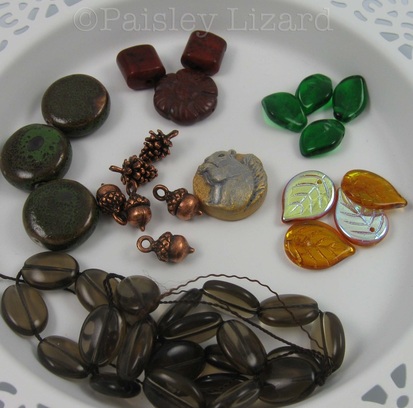 Picture of squirrel bead and assorted beads