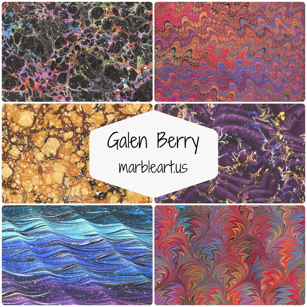 Collage of marbling by Galen Berry