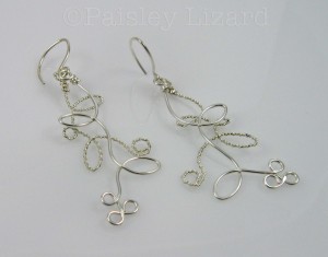 Wire vine earrings