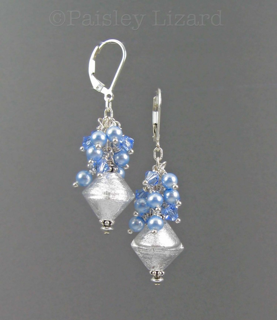 Frozen beaded dangle earrings