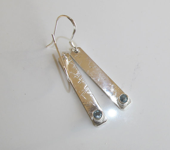 Stelring silver aquamarine earrings