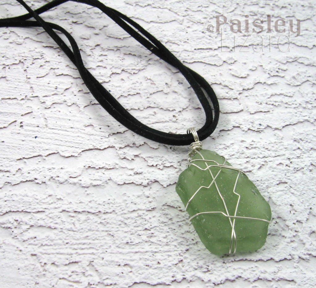 Green sea glass pendant