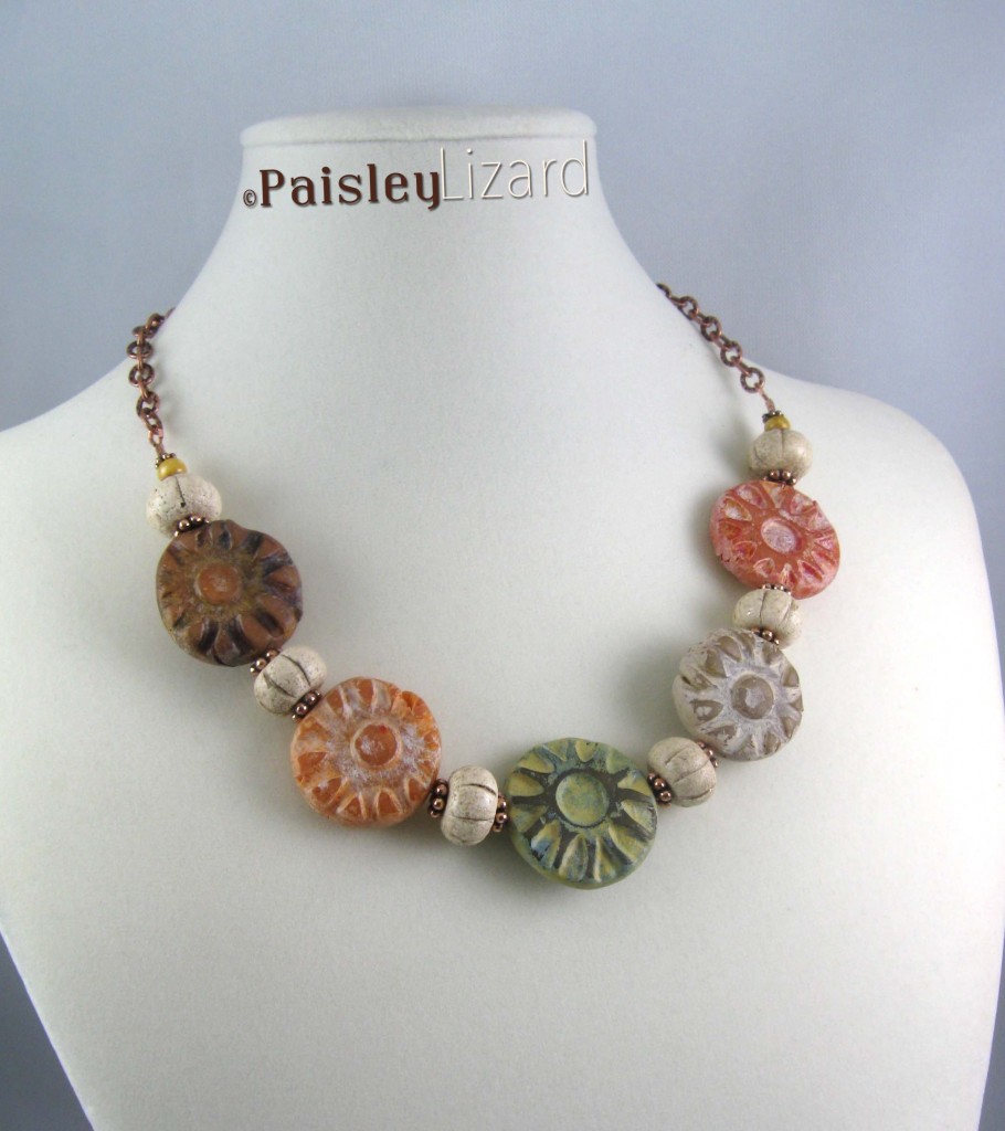 Rustic Fall Flowers Necklace