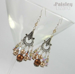 Champagne chandelier earrings