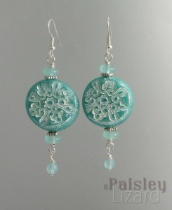 Wintergreen rustic snowflake earrings