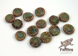 Faux copper patina beads