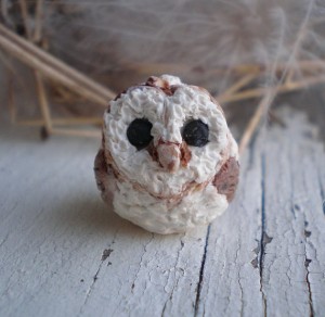 baby barn owl bead