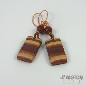 Polymer clay bead dangle earrings