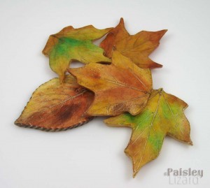 Pile of fall leaf pendants