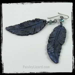 Raven feather earrings