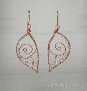 Copper wire earrings