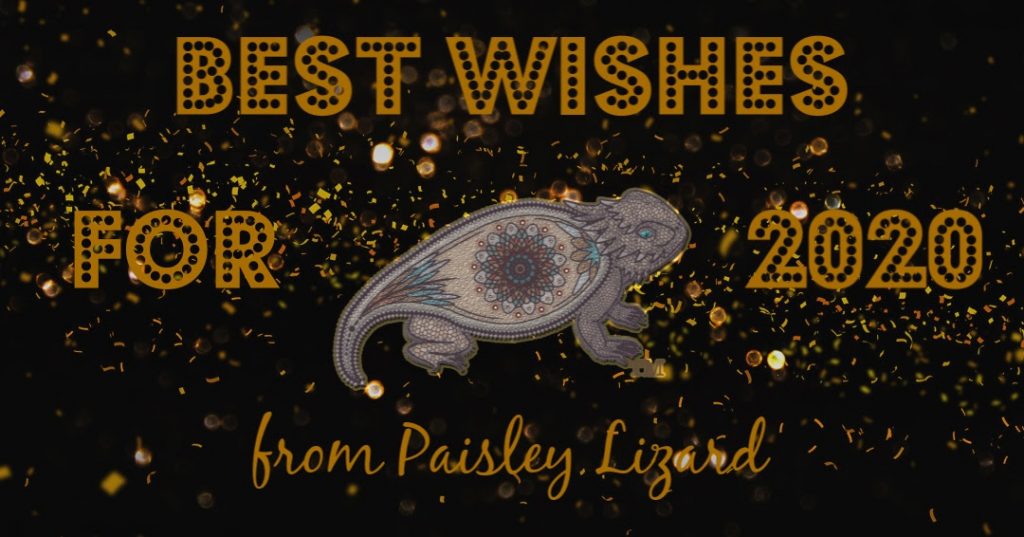 Paisley Lizard logo with holiday greeting