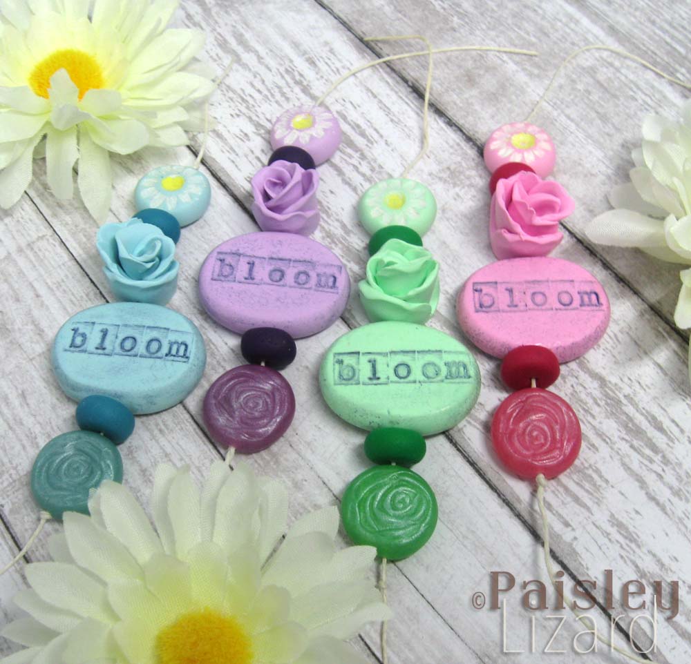 polymer clay flower bead sets