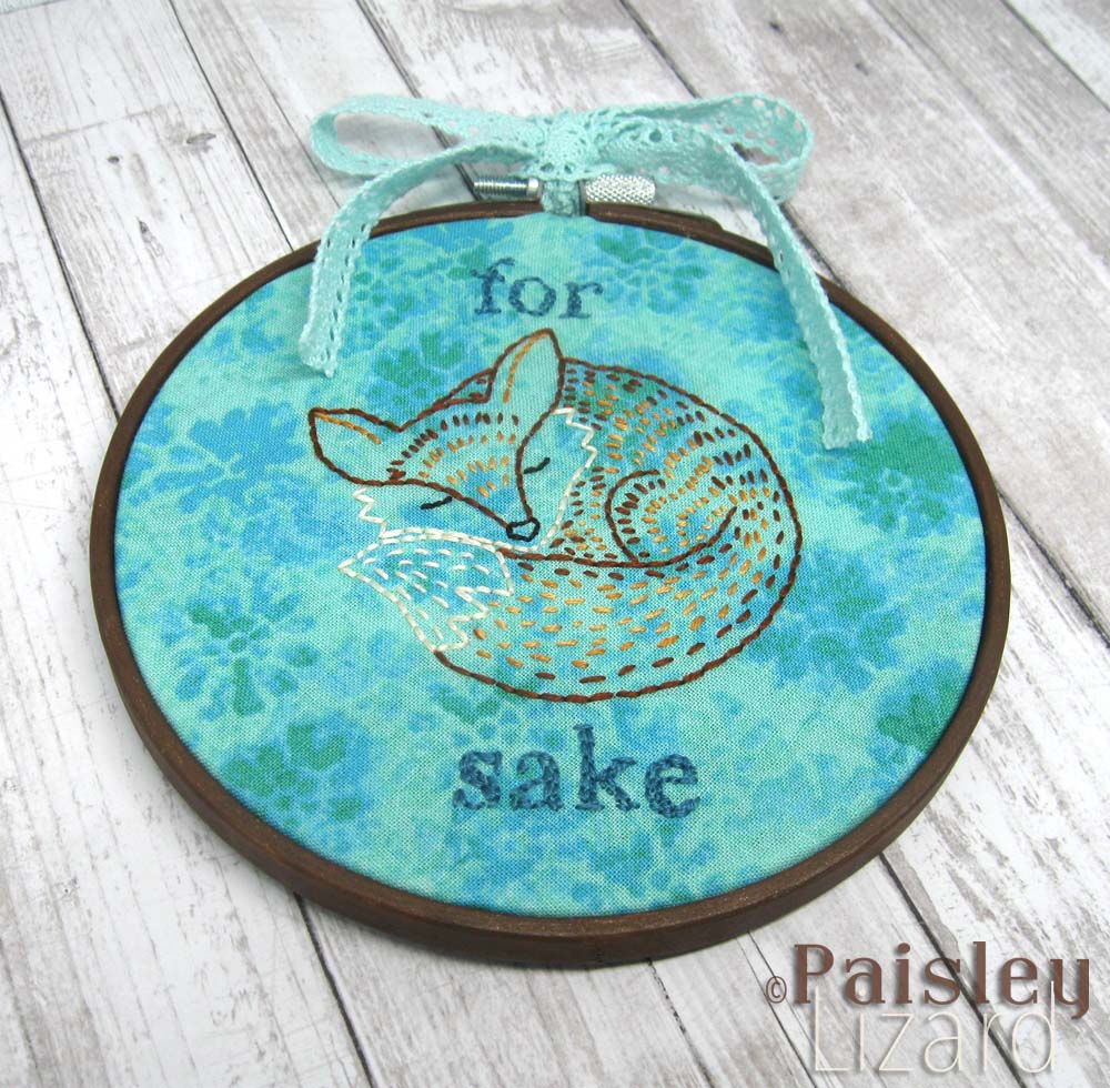 For Fox Sake modern embroidery hoop