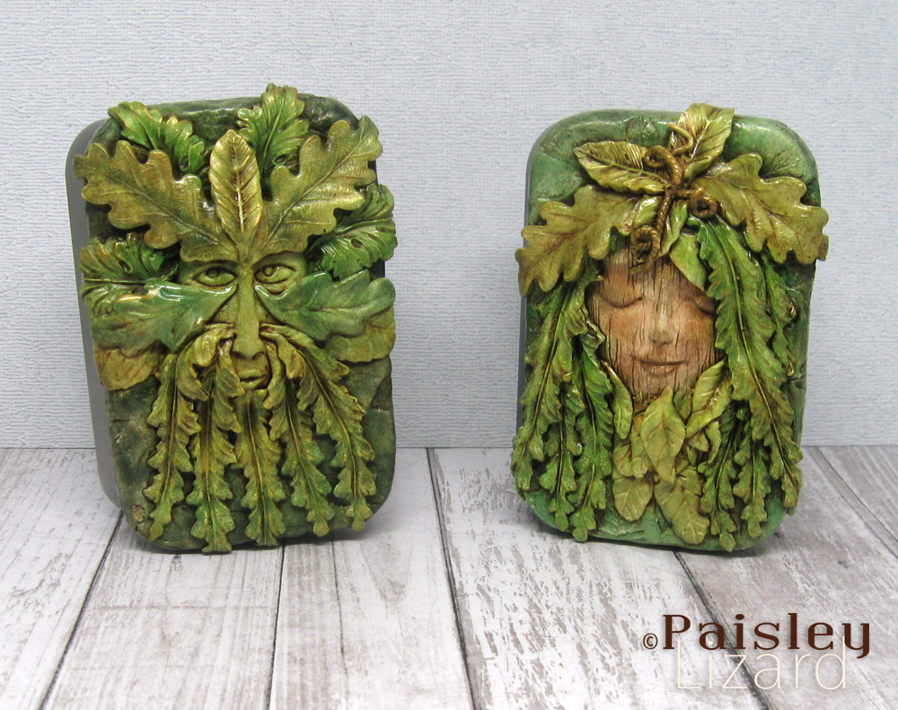 Green Man and Dryad stash tins